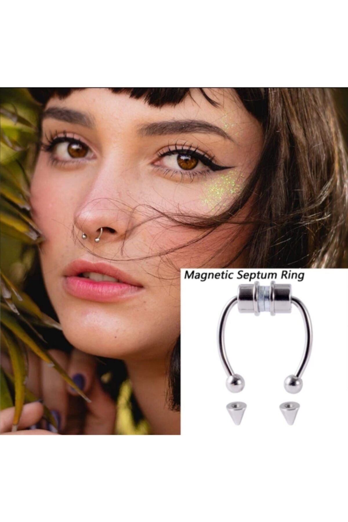 TÜKKAN ACCESSORİES 316l Cerrahi Çelik Mıknatıslı Fake Sahte Septum Piercing