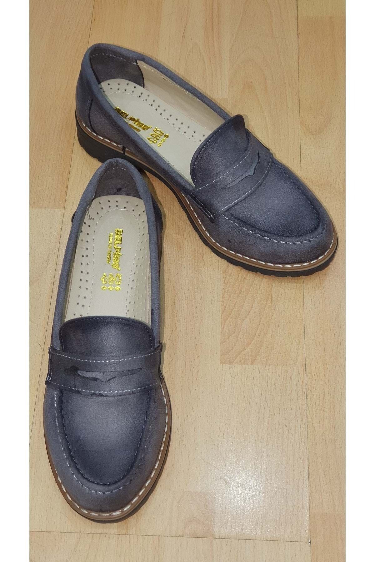 BİNAYAK Belpino - Günlük Rahat Giyim Oxford 3cm - 1915 - Gri-süet - 40