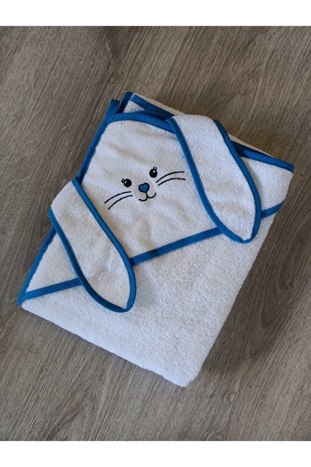 CottonTherapy Tavşan Kapşonlu Kundak 100x100 cm Pamuklu Bebek Havlusu