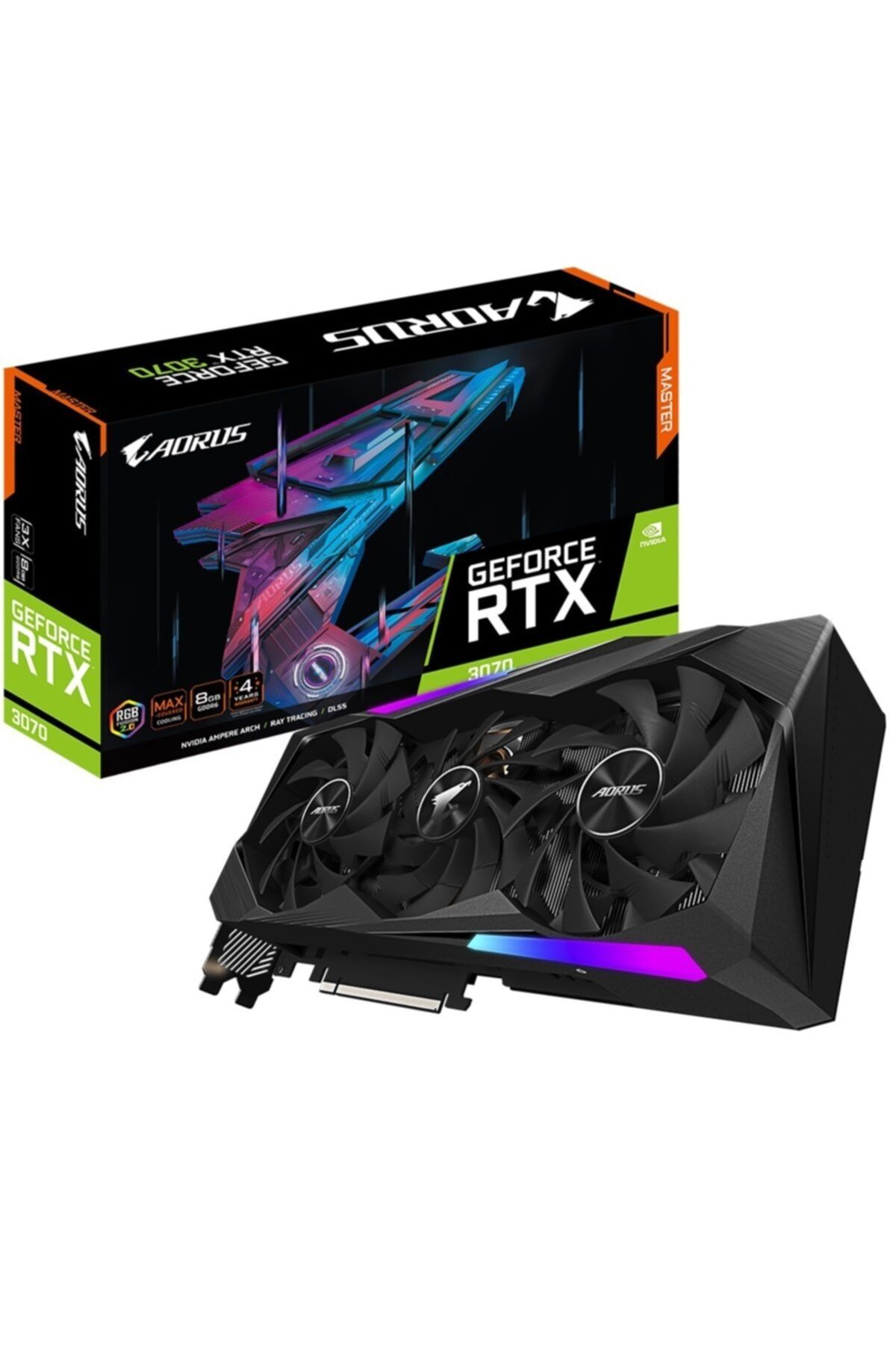Gigabyte Gıgabyte Rtx3070 8gb Aorus Master Gv-n3070aorus M-8gd 2.0 Gddr6 256bit Hdmı Dp Pcıe 16x V4.0