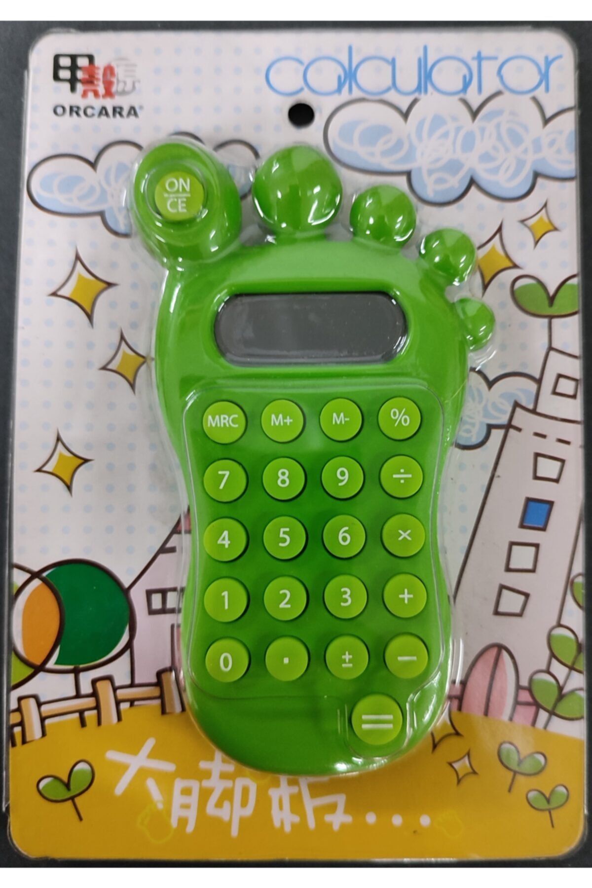 Orcara Hesap Makinesi Renkli Özel Tasarım Yeşil Foot Calculator