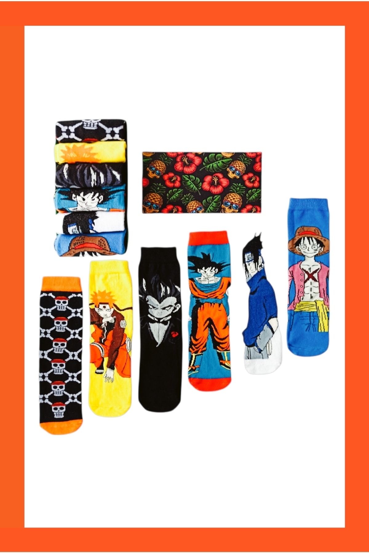 ZEYZEY MONKEY 6'lı Özel Kutusunda Anime Çorap Seti