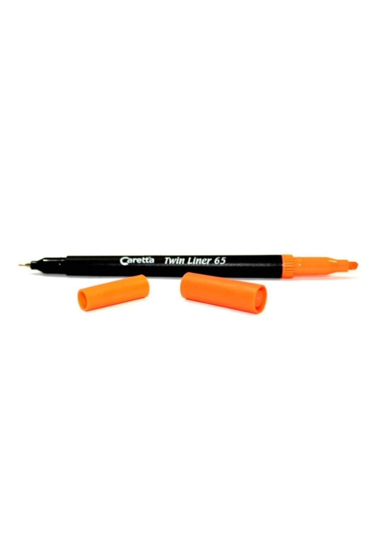 Caretta Twin Liner Çift Uçlu Keçeli Kalem F. Turuncu Ct-65-40