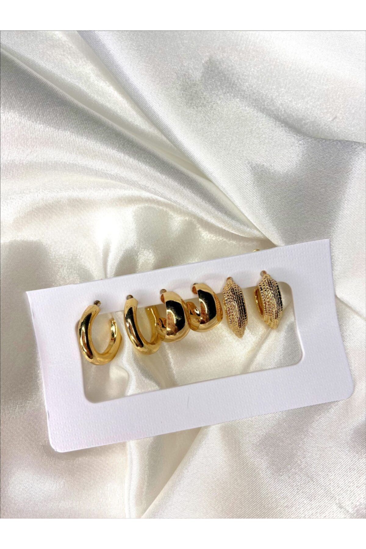 SINE ACCESSORY 3 'lü Çelik Halka Küpe 2 Cm