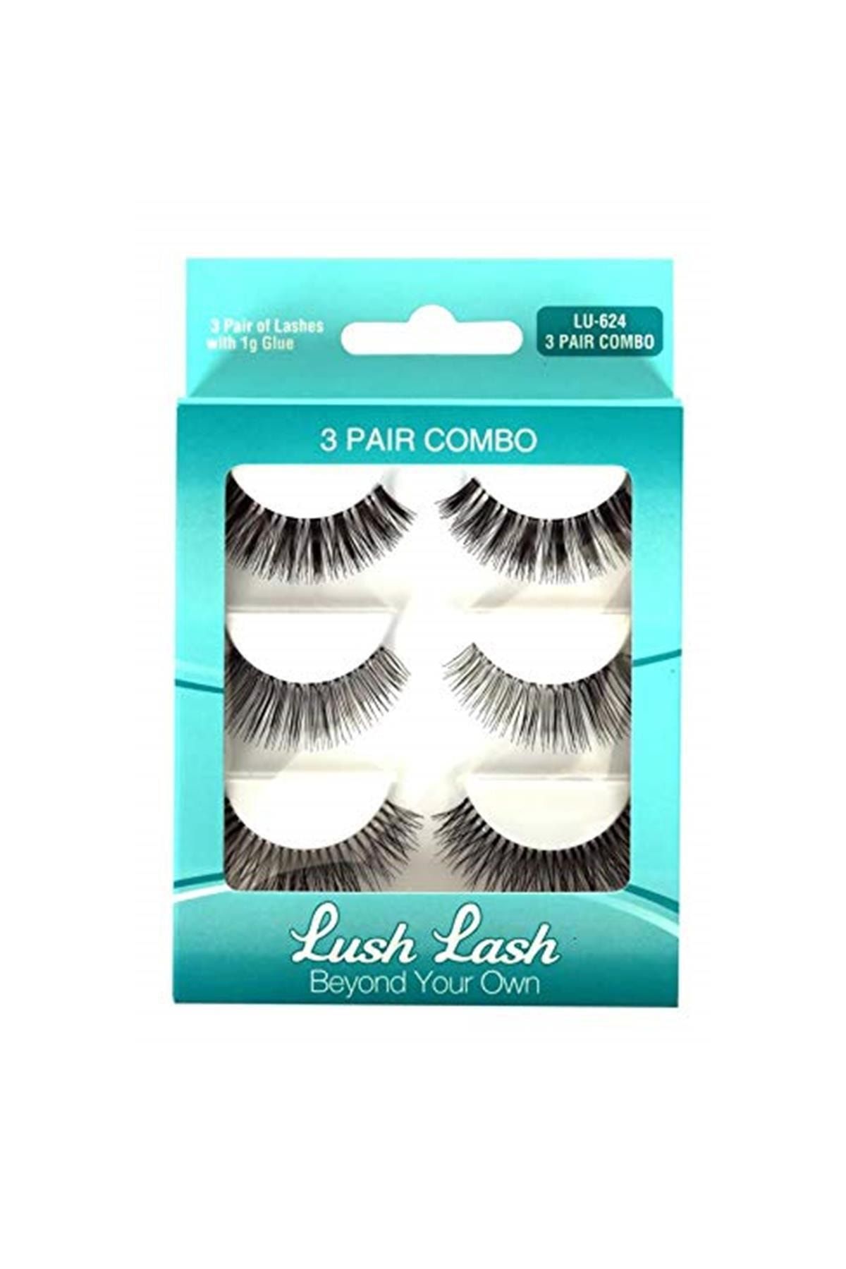 Lush Lash Marka: Takma Kirpik 3 Pair Combo 3 Çift Takma Kirpik Lu-624 1 Paket (1 X 1 Ade