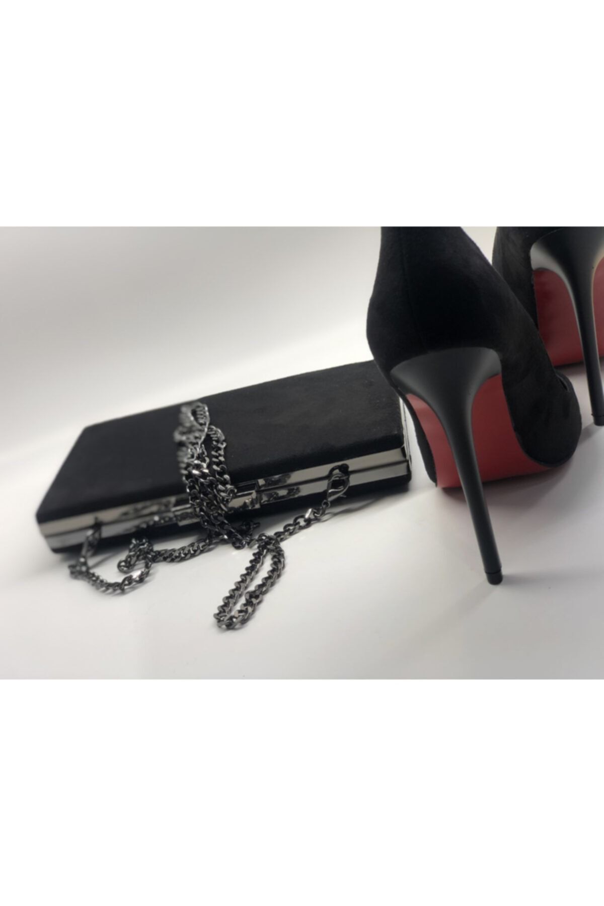 HAYYSHOES Abiye Çanta Siyah Süet
