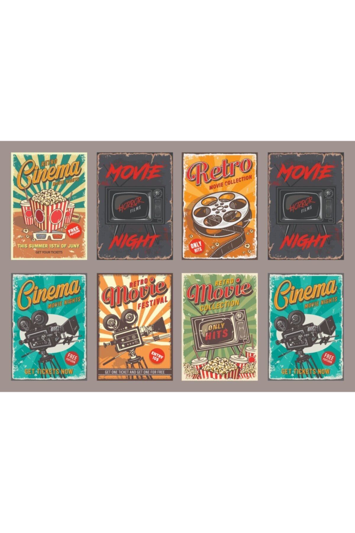 UKİNEVART HOME DESİNG Retro-poster Sticker-16 Adet/2 Sayfa