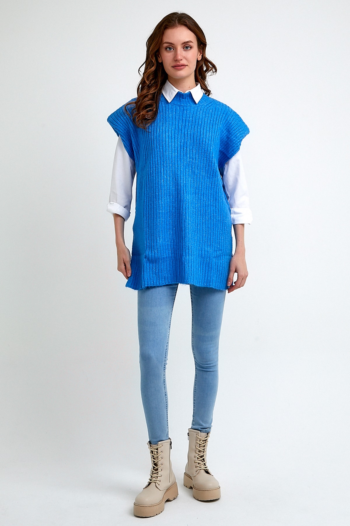 PARU STUDIO Mavi Süveter Kadın