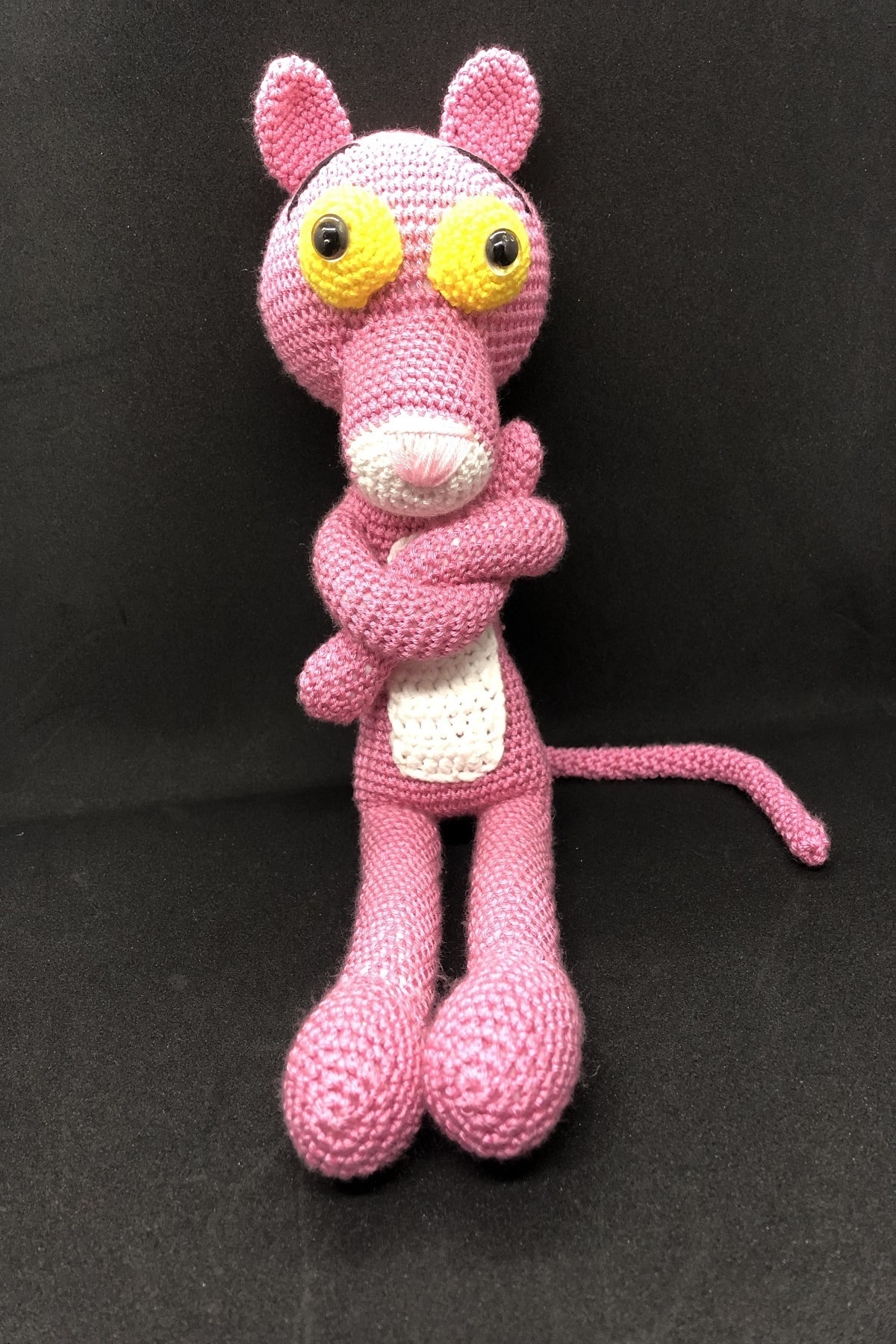 serüven Pembe Panter Amigurumi Organik Örgü Oyuncak