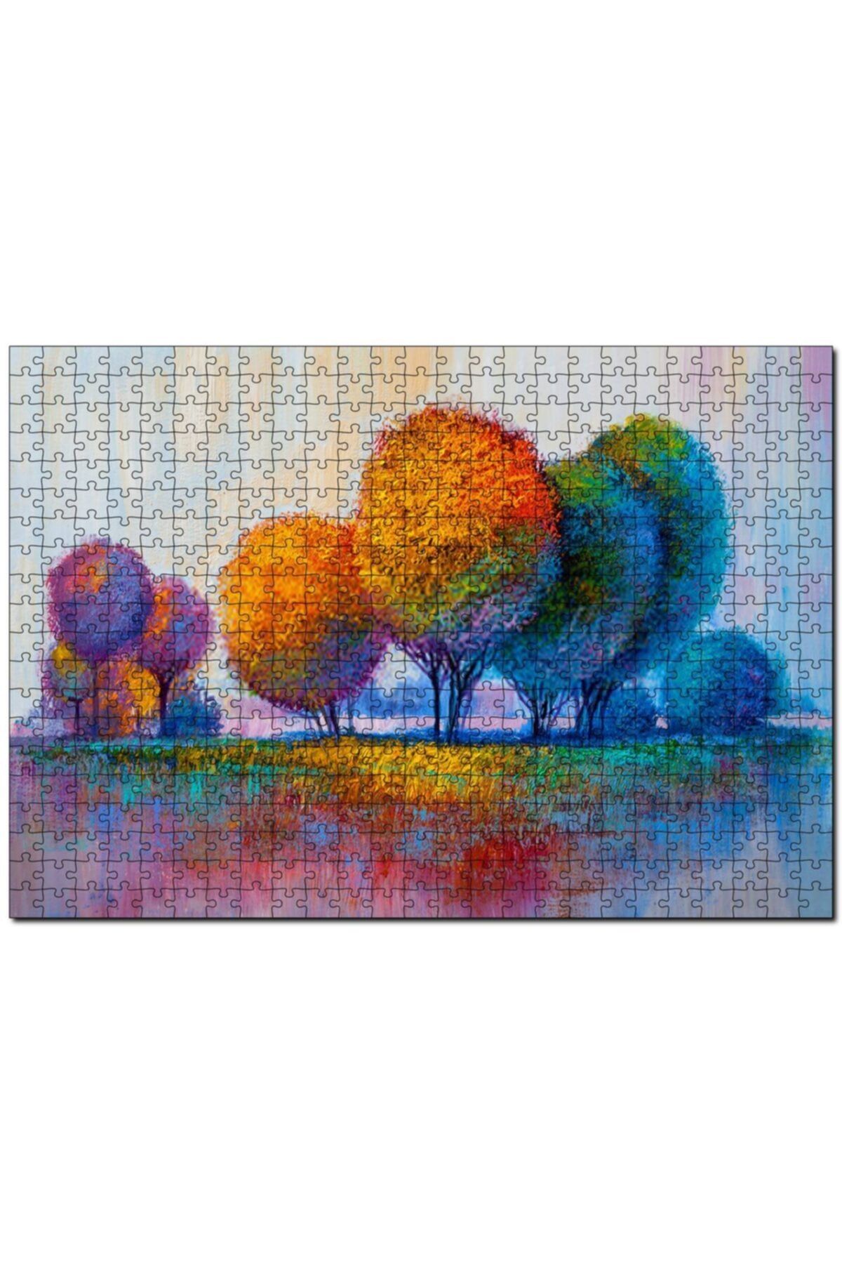 Cakapuzzle Modern Sanat Renkli Ağaç Doğa Görseli 1000 Parça Puzzle Yapboz Mdf(ahşap)