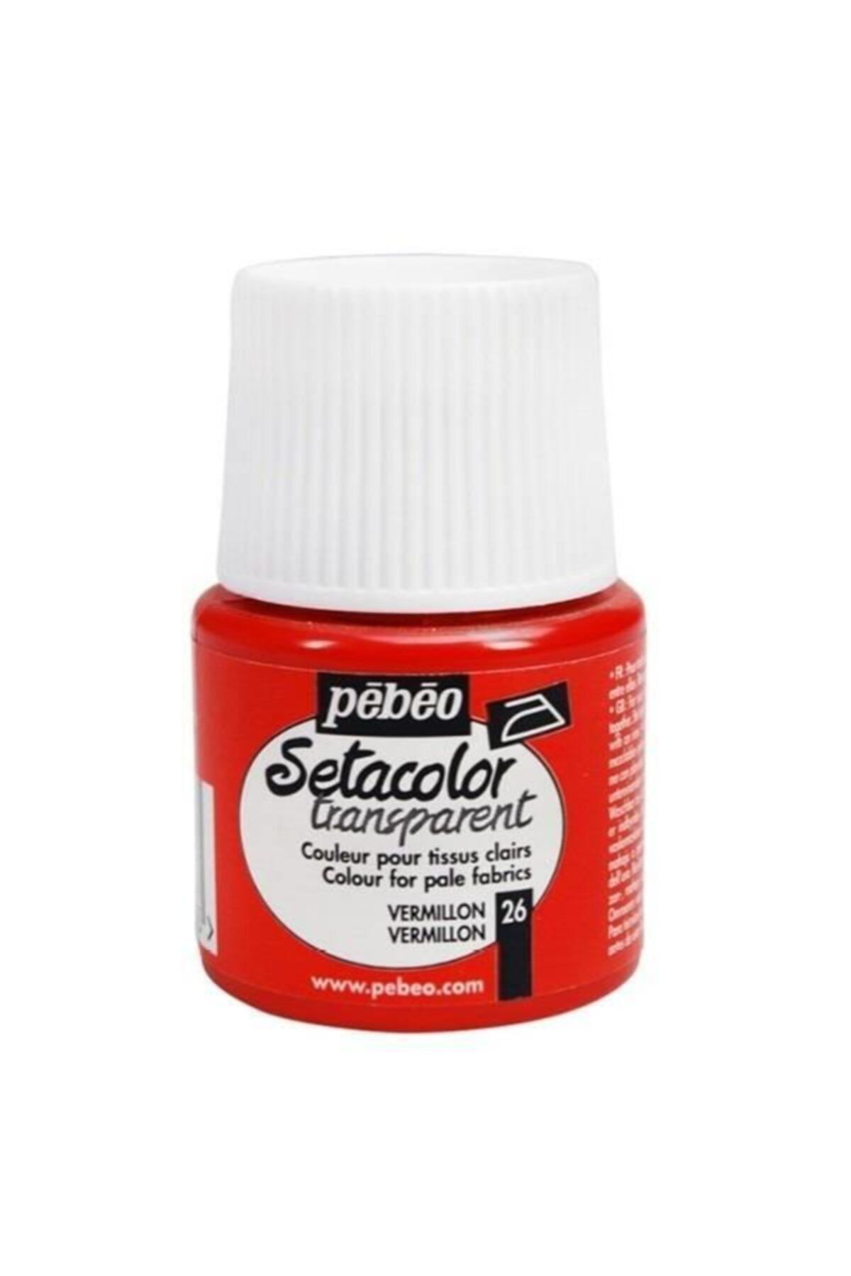 Pebeo Setacolor Kumaş Boya Transparan 45ml Şişe Vermilion