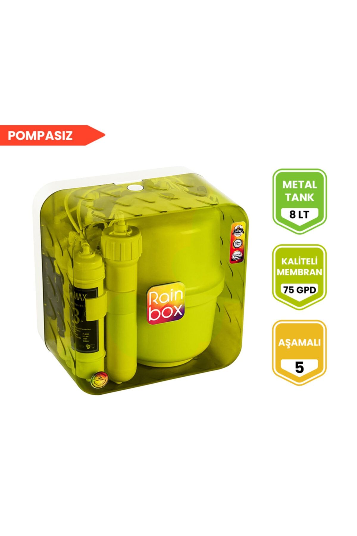 Rainbox Sarı 5 Aşamalı Pompasız Su Arıtma Cihazı