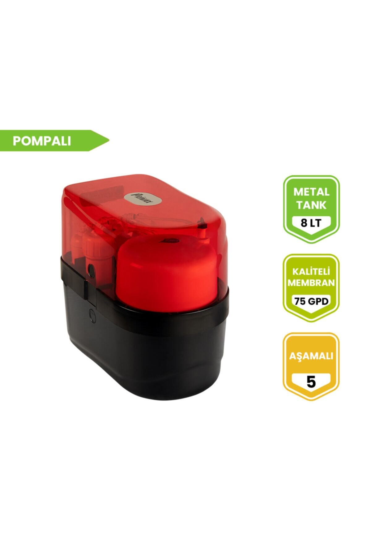 Primax Siyah 5 Aşamalı Pompalı Su Arıtma Cihazı