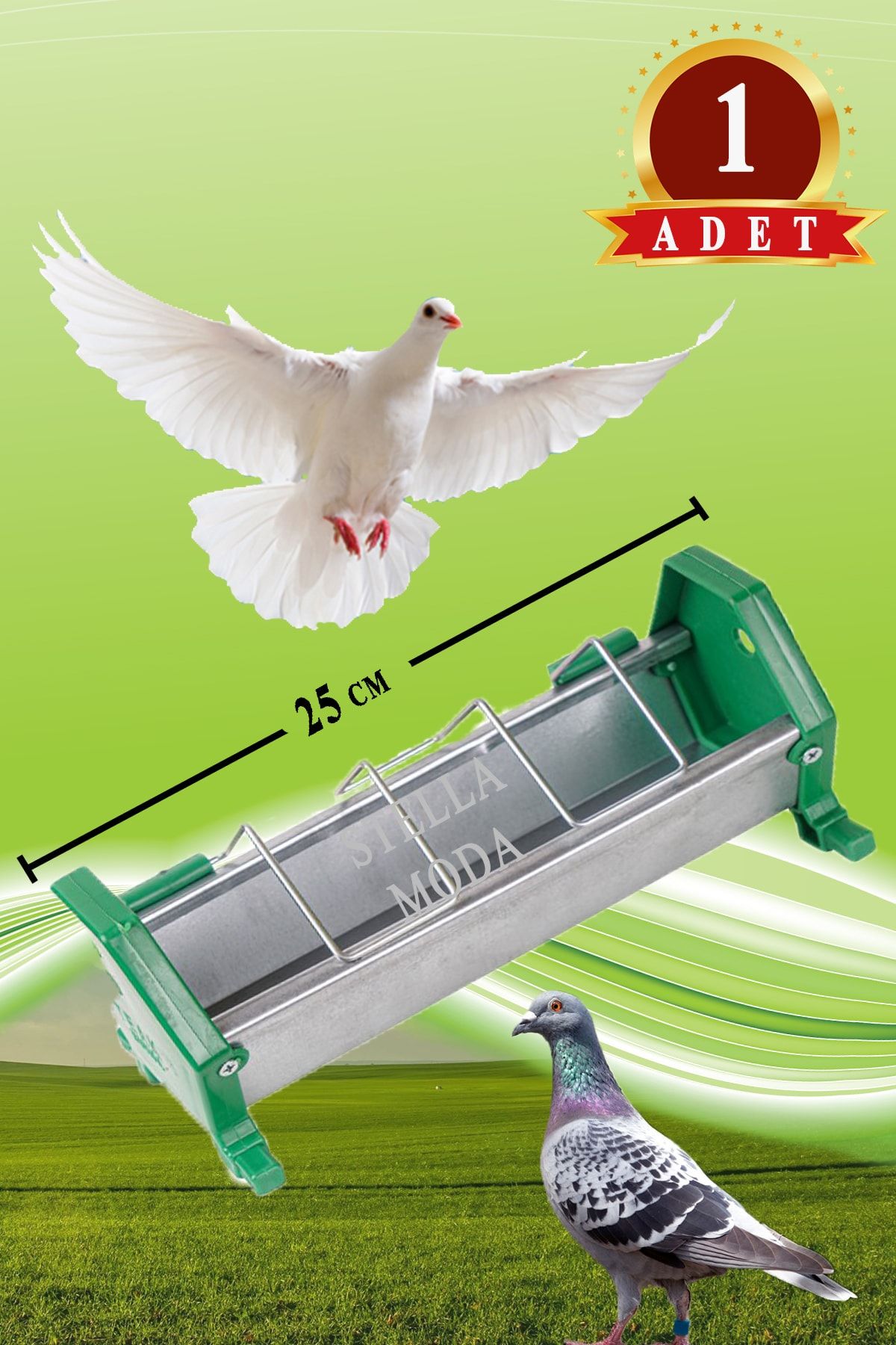 mutlu tavukçuluk Güvercin Yemlikleri Metal 25 Cm 1 Adet Yemlik Civciv Hindi Kaz Yavrusu Sülün Kafes Kullanıma Uygun