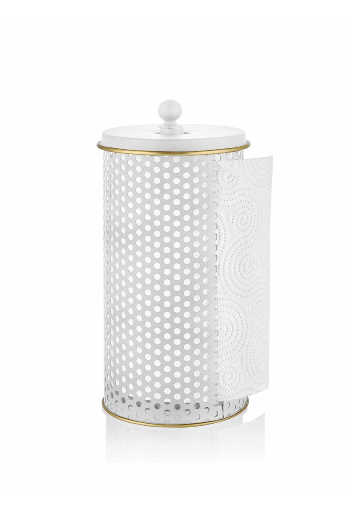 The Mia Metal Dik Havluluk Özel Galvenize Beyaz Gold Kağıt Peçetelik 30cm