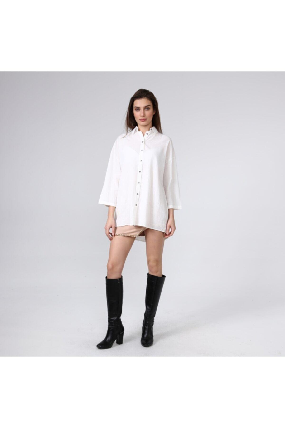 TF The Fancy For You Beyaz Oversize Gömlek