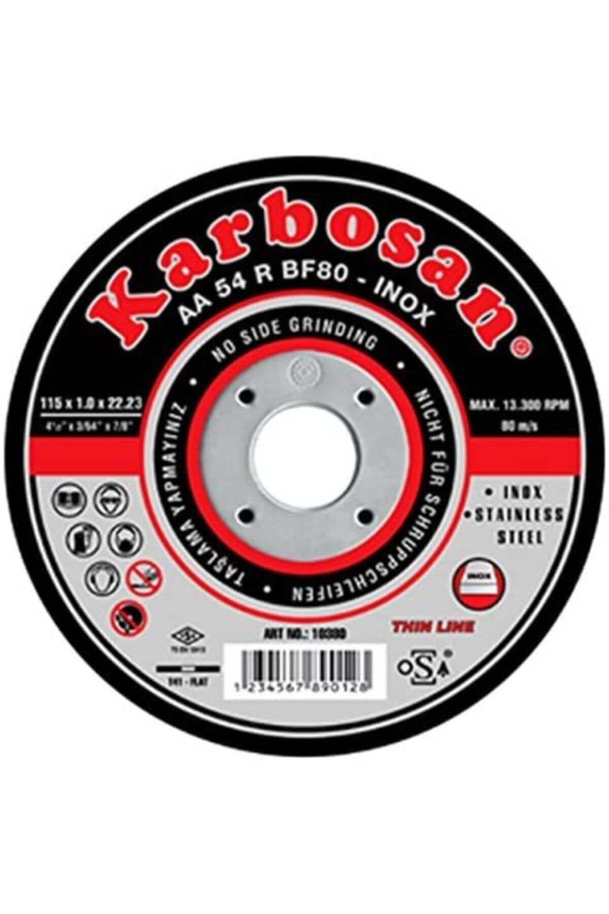 KARBOSAN 115 X 1.0 Paslanmaz Çelik (ınox) Metal Kesme Diski Ince // Aa 54 R Bf80