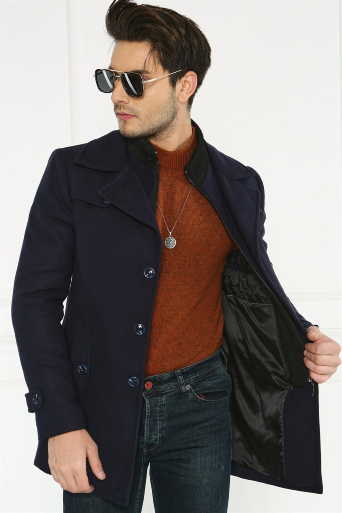 Dewberry Plt8402 Erkek Palto Lacivert
