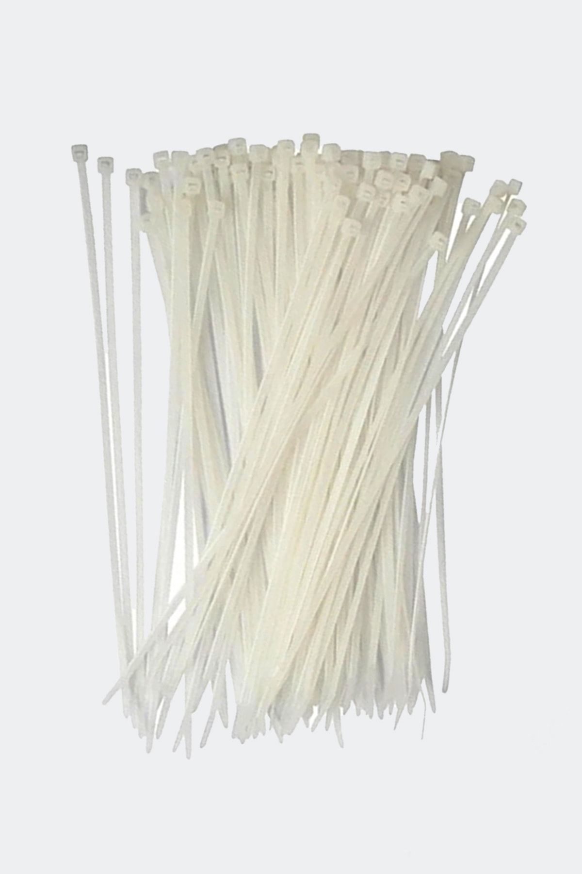 Uniquem 500 Adet Beyaz Plastik Kelepçe Cırt Kablo 4,8 50cm Uzunluk