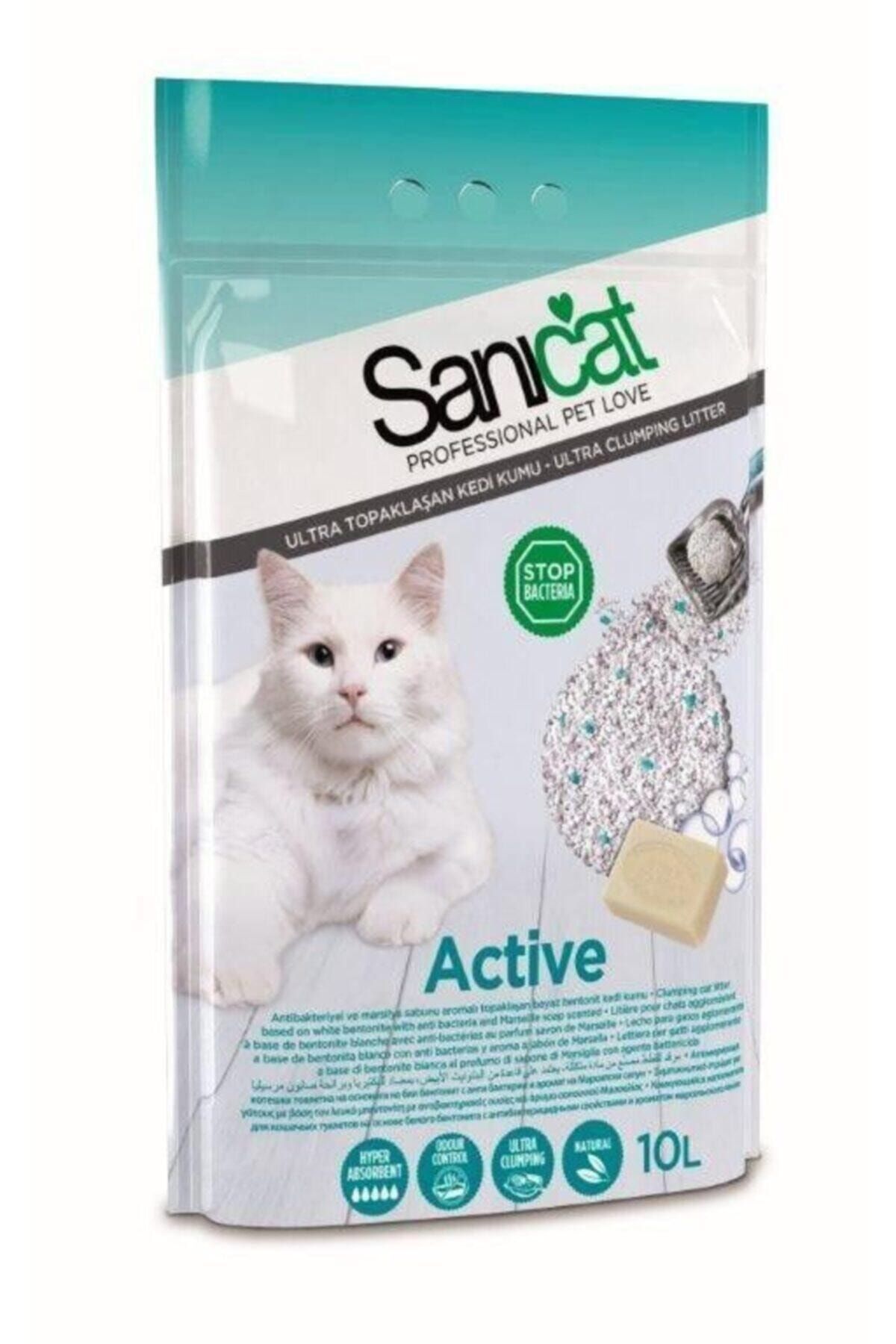 Sanicat Active Aktif Oksijen Içerikli Dezenfektan Marsilya Sabun Kokulu Bentonit Kedi Kumu 10lt