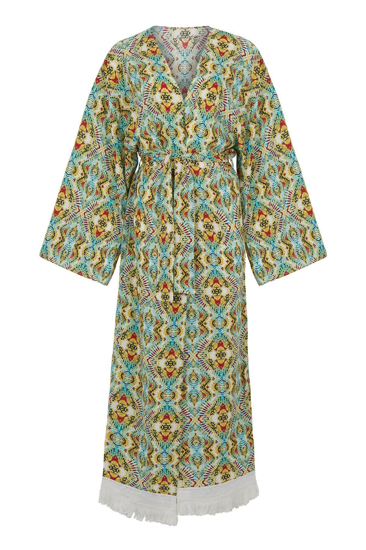 Eda Erdoğan Yellow Effect Uzun Kimono