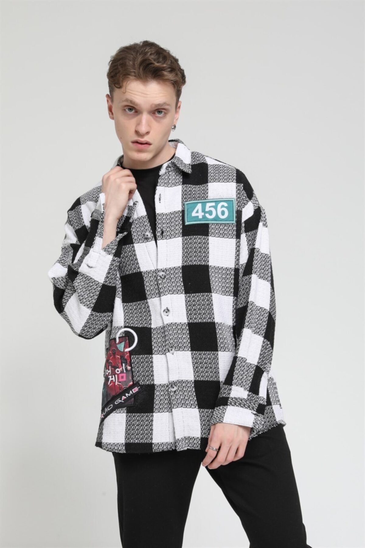 Rocqerx Squıd Game Robasız Peçli Oversize Gömlek R-3542