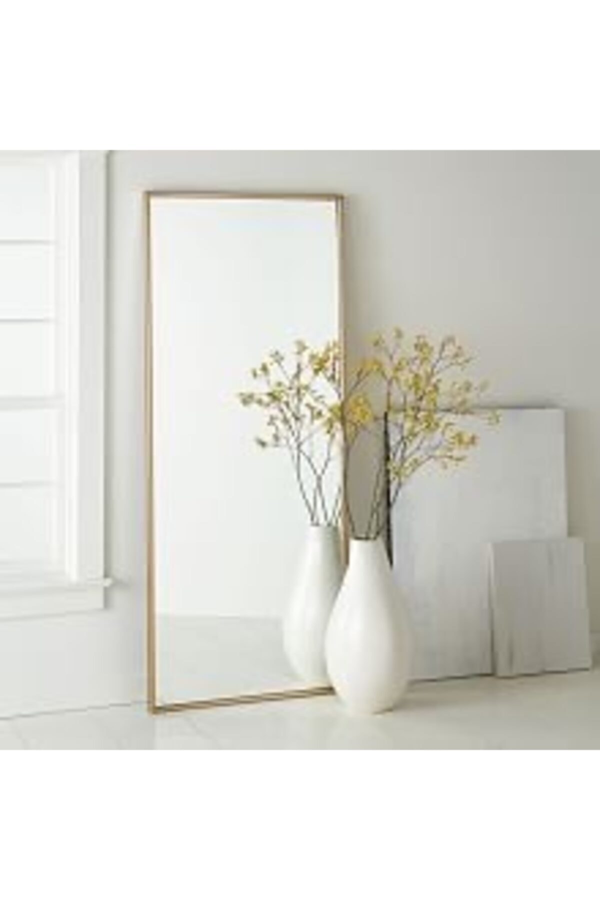 DUESAKSESUAR Gold Dikdörtgen Metal Ayaklı Boy Aynası 70 X 180