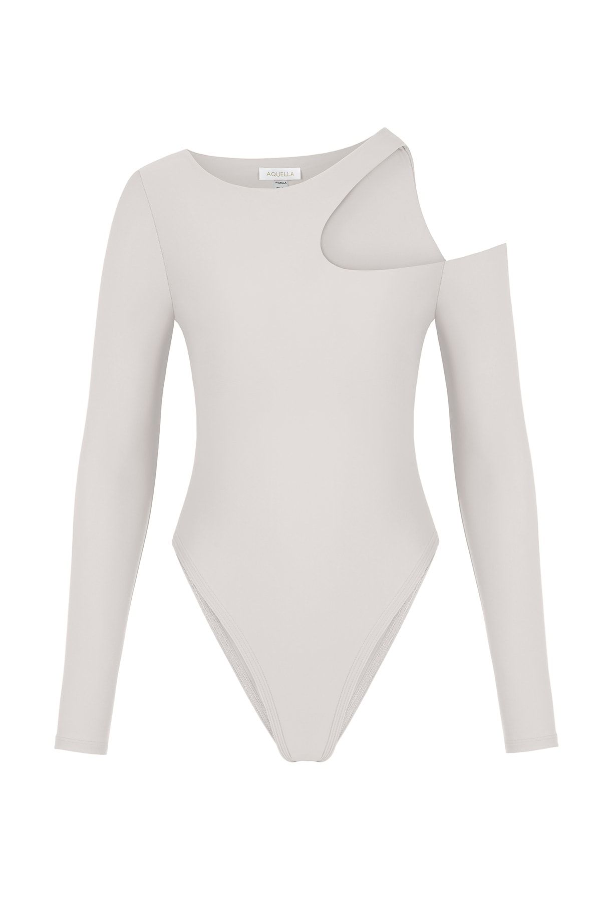 AQUELLA Asimetrik Ekru Bodysuit
