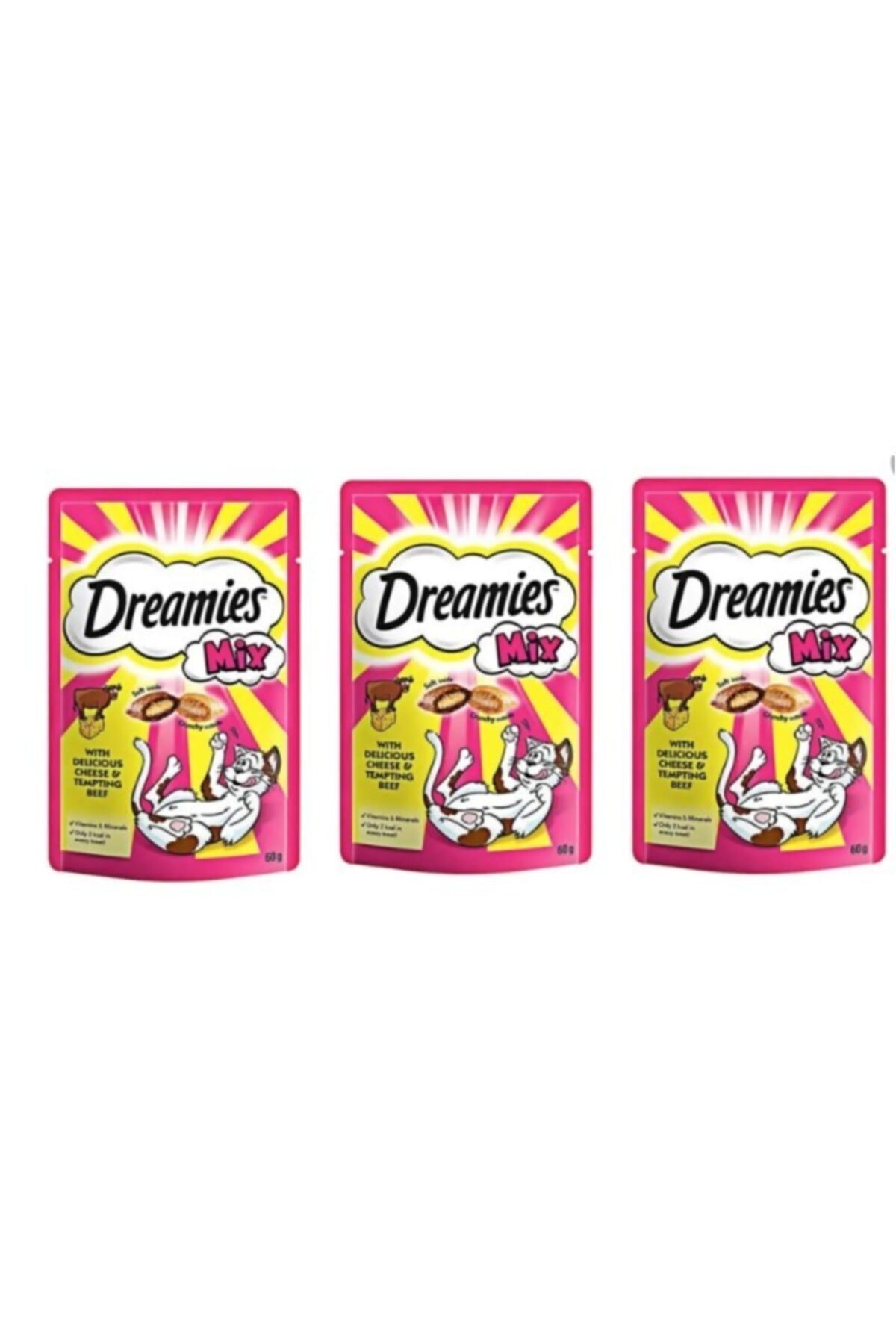 Dreamies Kedi Ödül Maması Etli Peynirli Mix 3*60g