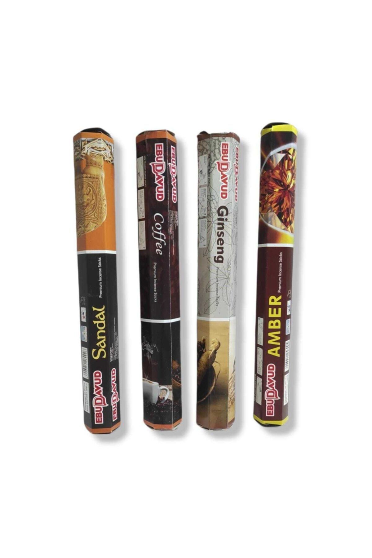 EBUDAVUD Tütsü Seti 4'lü 80 Çubuk Tütsü (amber,sandal,coffe,gınseng)