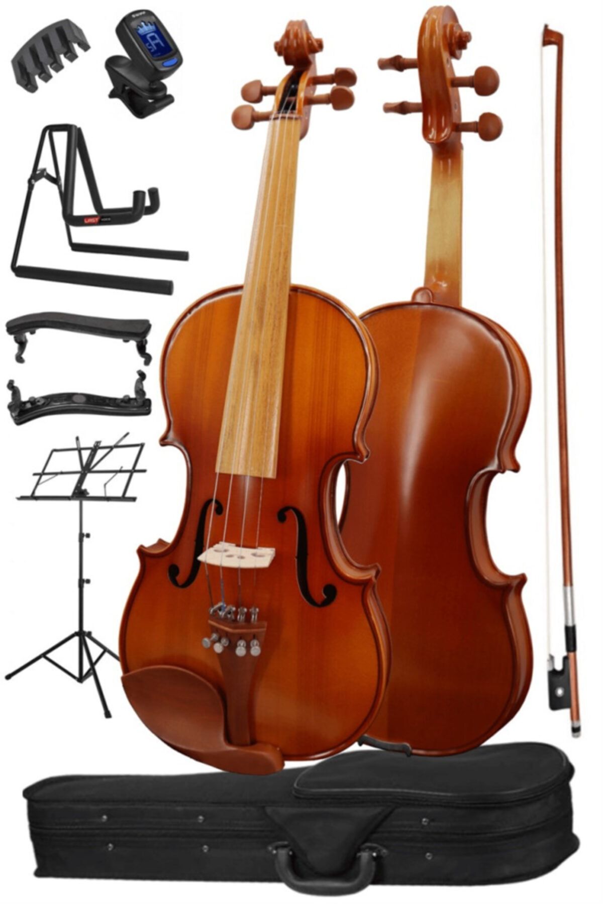 Midex Gla-124x Set Profesyonel Üst Kalite Gül Ağacı Keman 4/4 Tam Boy