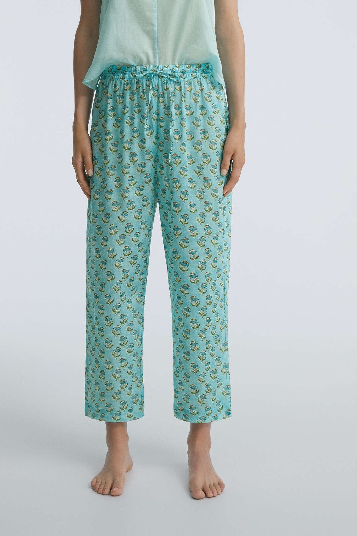 Oysho %100 Pamuklu Çiçekli Pantolon