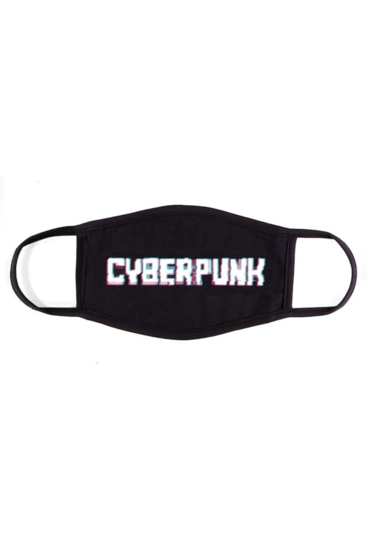 StüdyoÜmitTişört Cyberpunk %100 Pamuklu Yıkanabilir Siyah Penye Kumaş Maske B095-043s