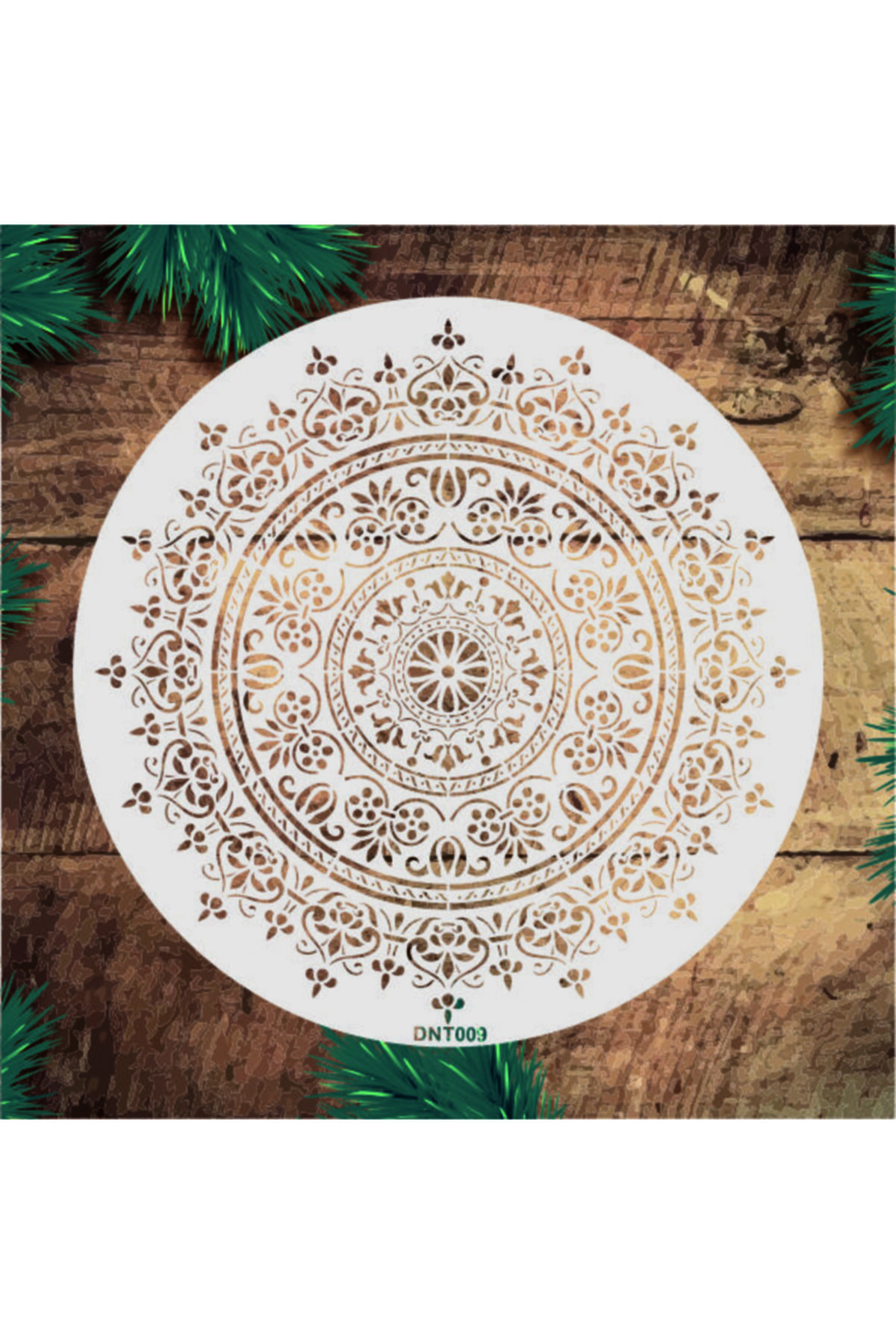 STENCİLTASARIM Stencil Tasarım Dnt009 Mandala Boyama Şablonu - Dekoratif Duvar Ve Eşya Boyama Şablonları