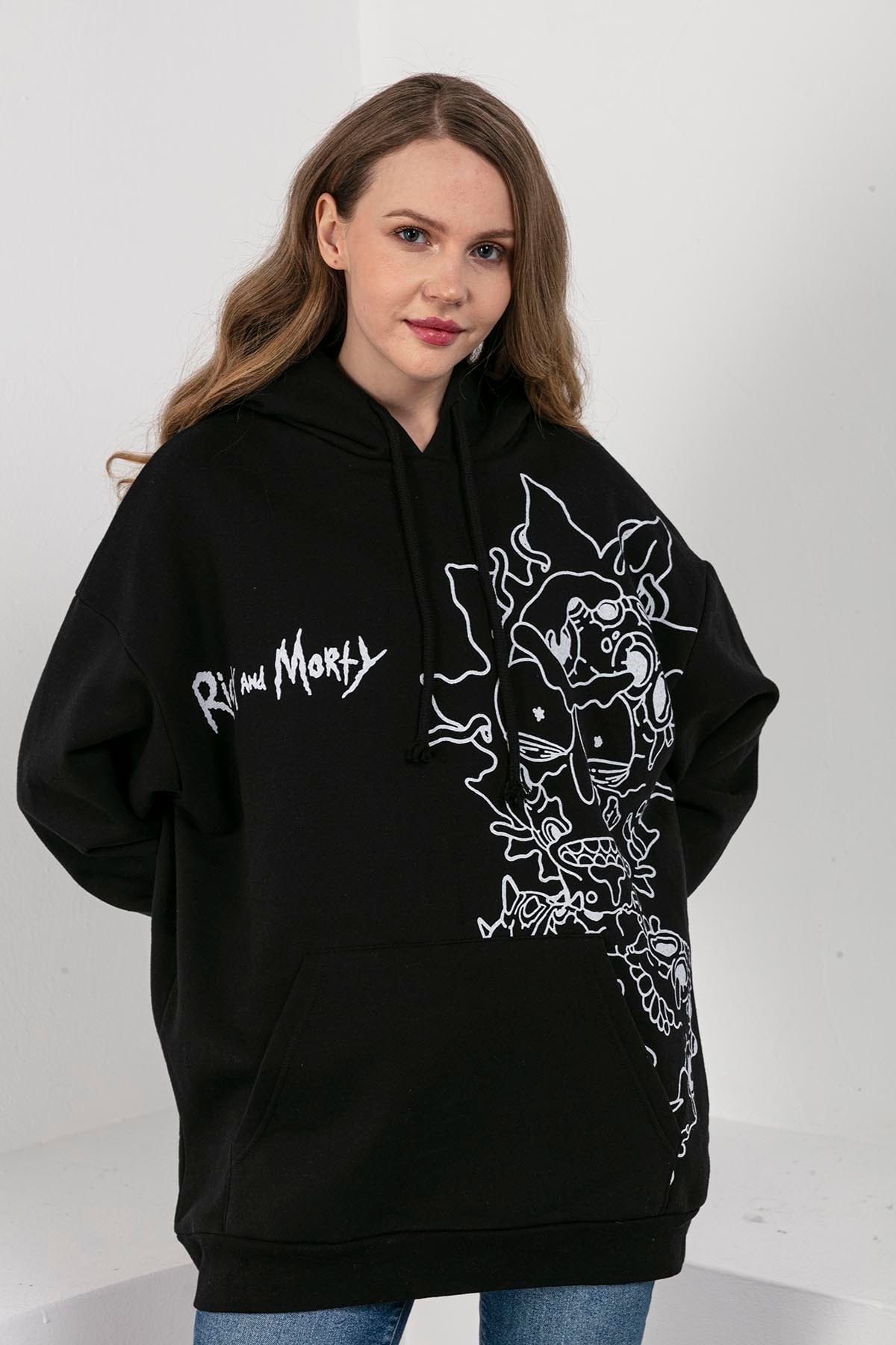 NOBLESTYLE Kapüşonlu Rick And Morty Sweatshirt