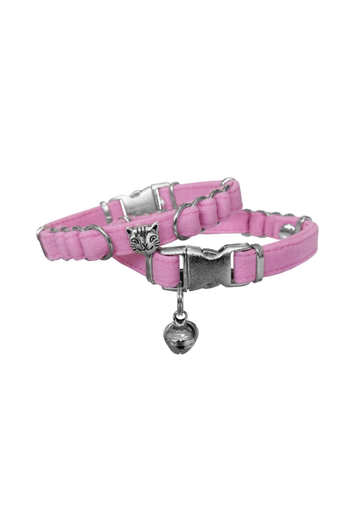 Markapet Kedi Kafalı Kadife Kedi Boyun Tasması 20-32 Cm Pembe