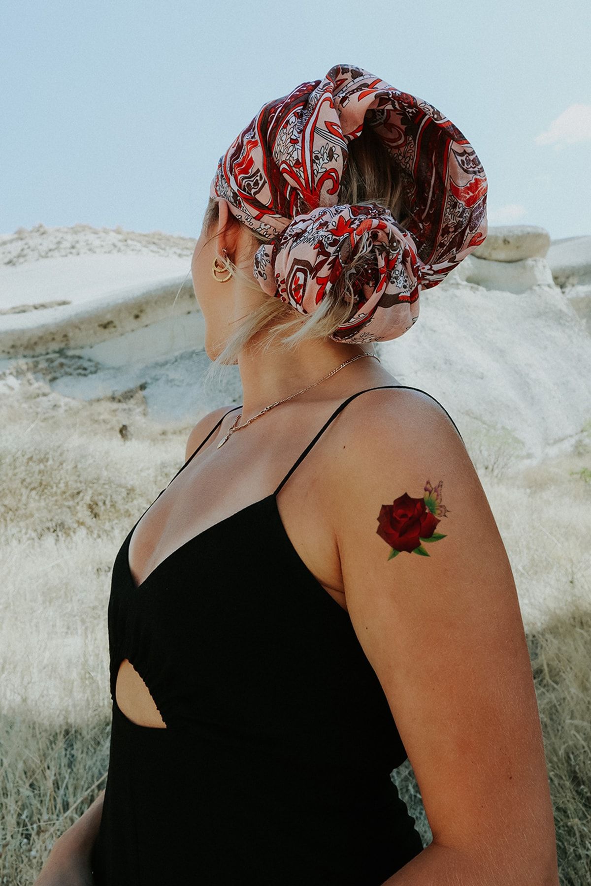 TAKIŞTIR Geçici Çiçek Ve Kelebek Mini Dövme Tattoo