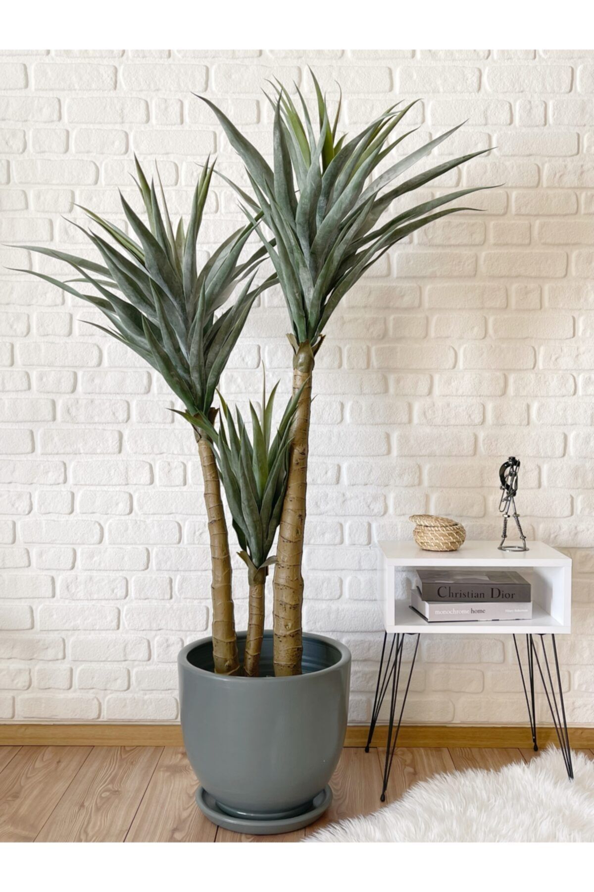 odka Saksı Tabaklı 40cm Füme Renk