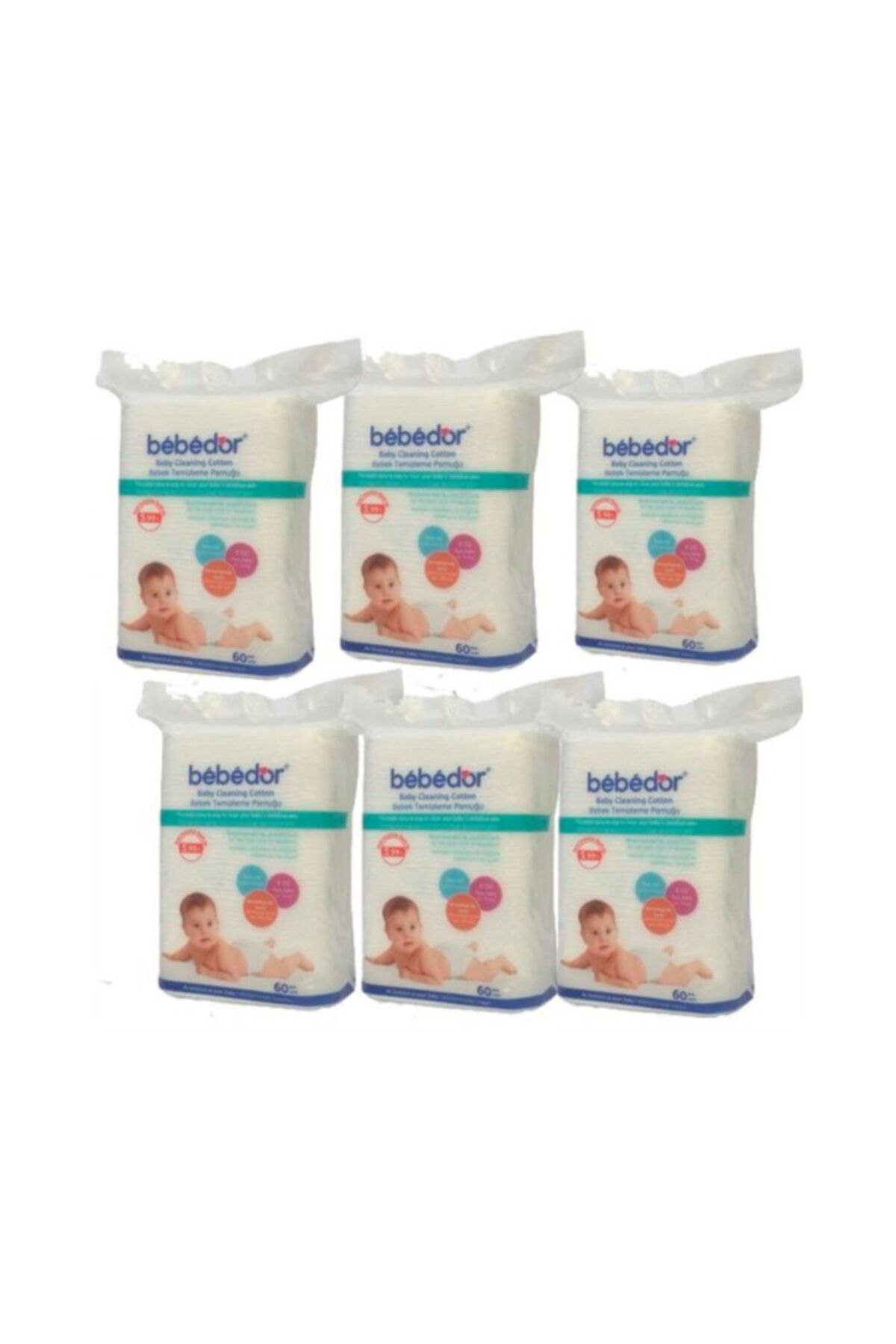 Bebedor Temizleme Bebek Pamuğu 6 Adet