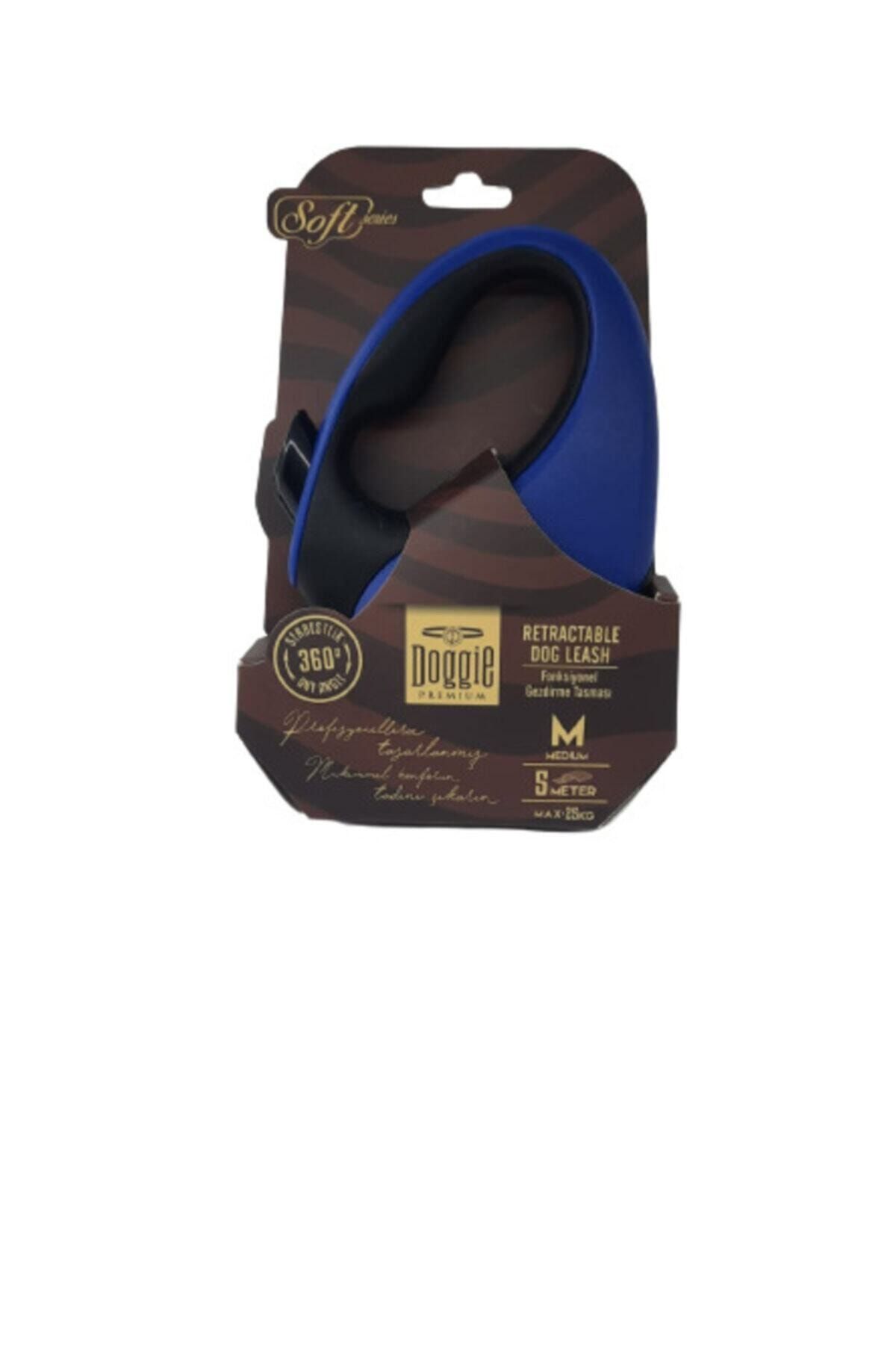 Doggie Soft Serisi Otomatik Uzatma Tasması M-25kg-5mt - Royal Blue