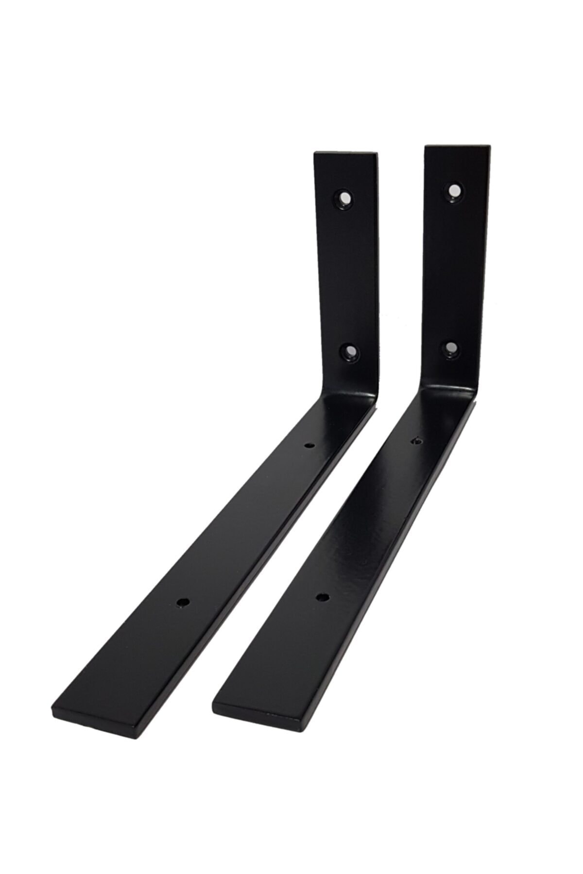 Arzor Home 2'li Set Siyah Metal Duvar Rafı Ayakları, Destek Aparatları, L Raf Demiri (25X12) Ve Vida Seti