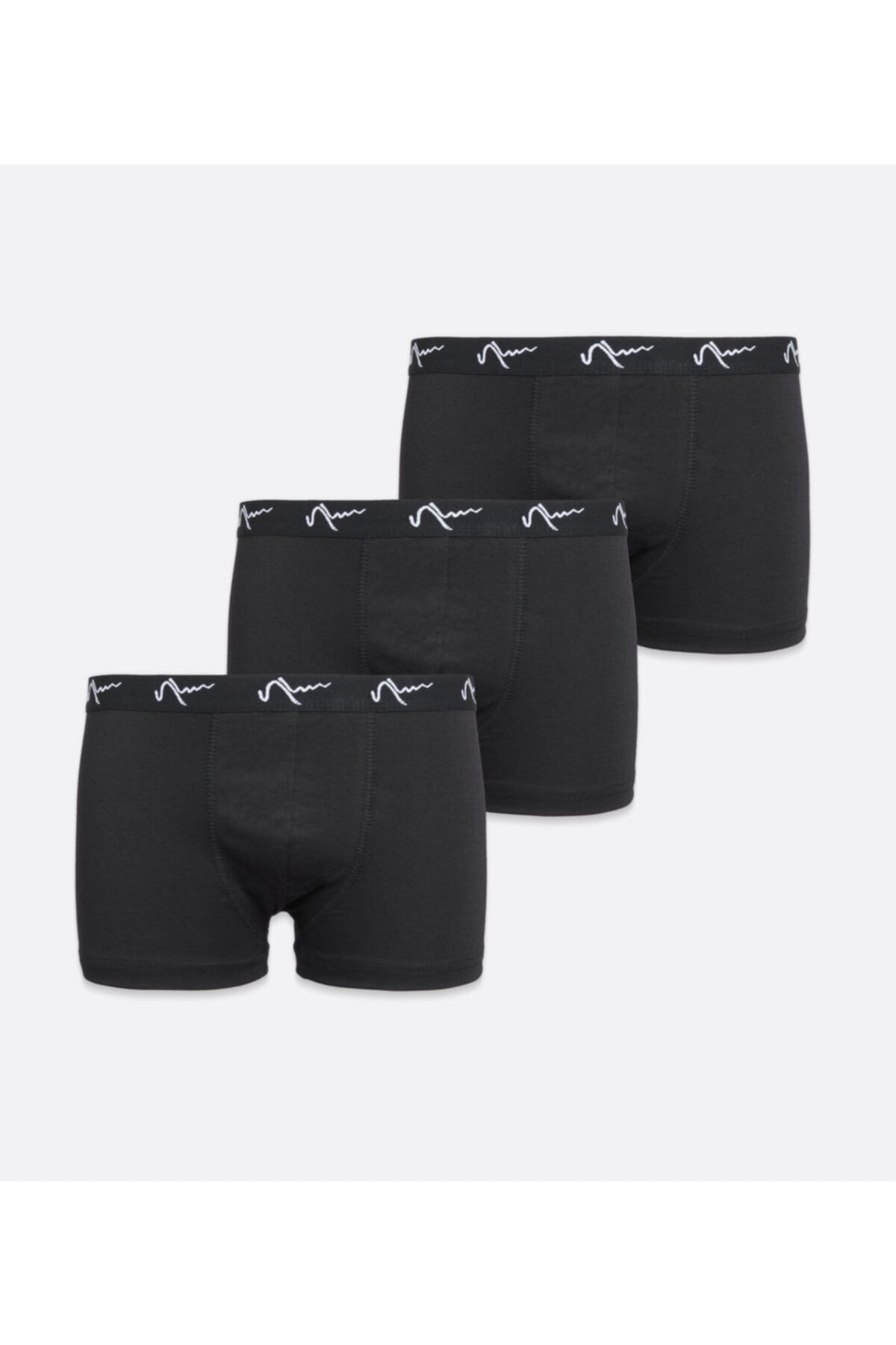 New Look 3'lü Set Pamuklu Premium Kalite Siyah Erkek Boxer
