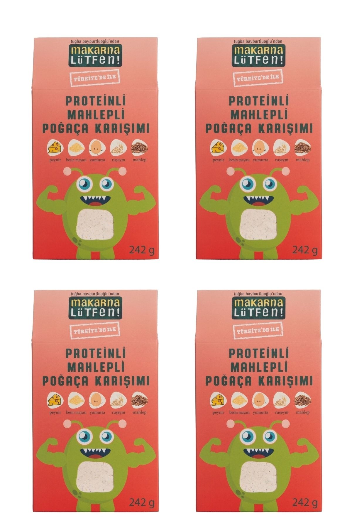 Makarna Lütfen Proteinli Mahlepli Poğaça Karışımı  4 X 242 G