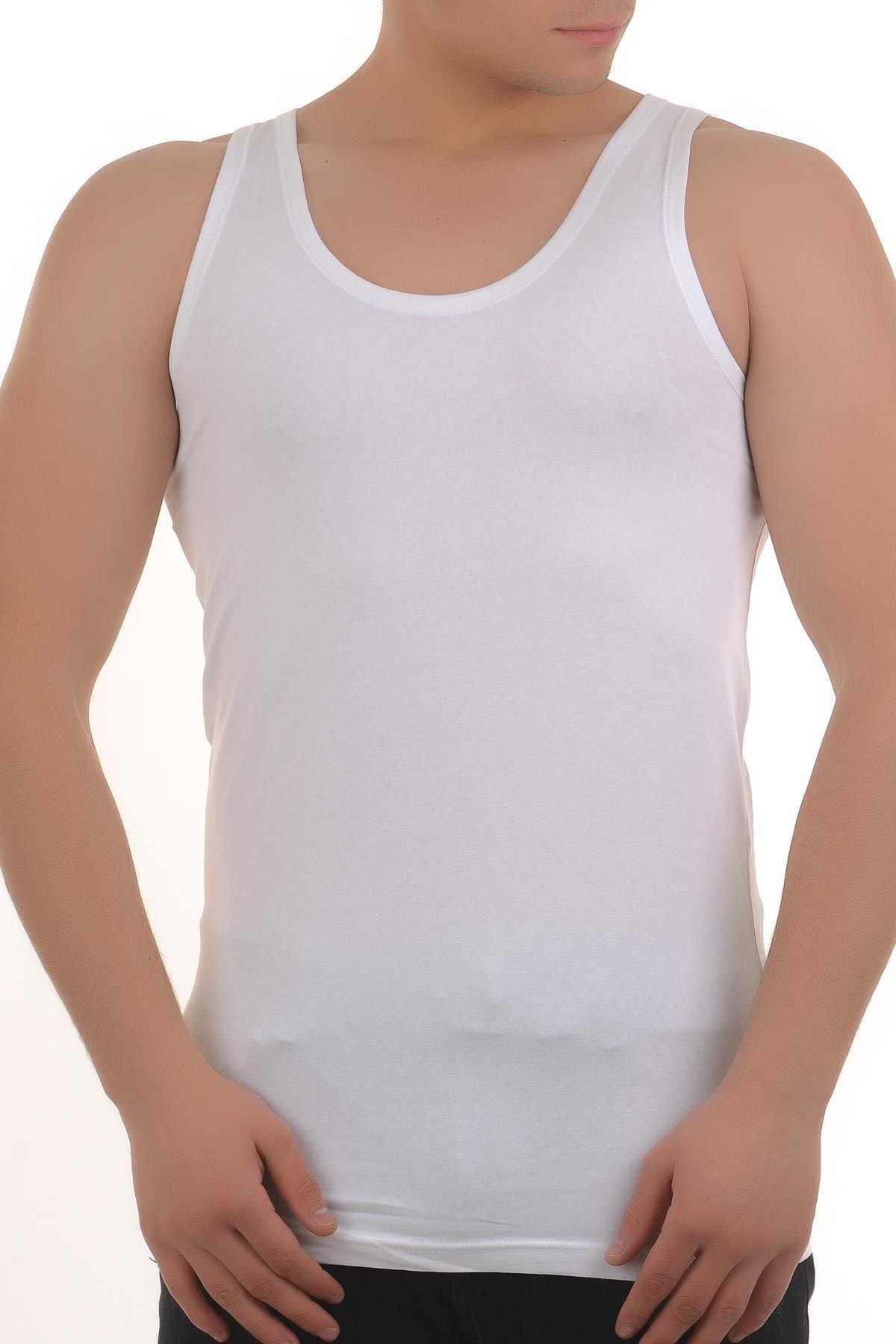 Şahinler Me066 Beyaz Erkek 3 Adet Geniş Askılı Sporcu Atleti