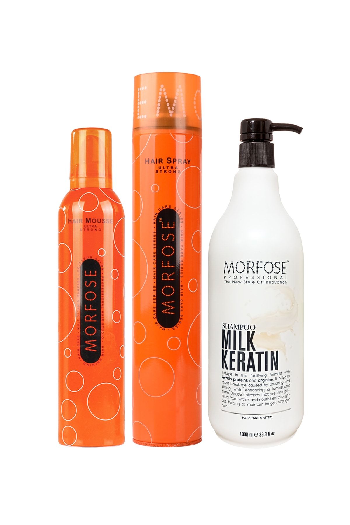 Morfose Milk Keratin Sütü Şampuanı 3'lü Ultra Bakım Ve Şekillendirme Seti