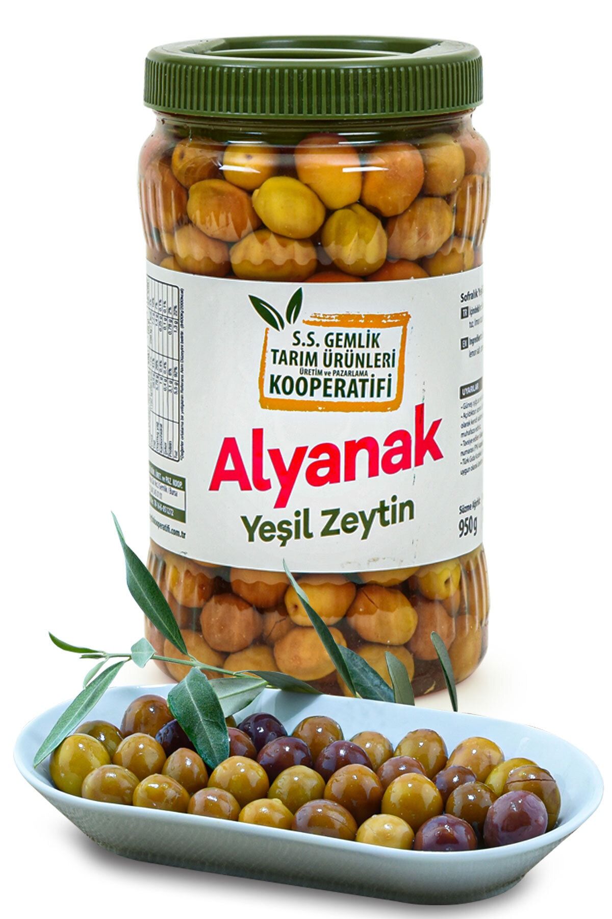 Gemlik Zeytin Kooperatifi Alyanak Yeşil Zeytin 1 kg Pet