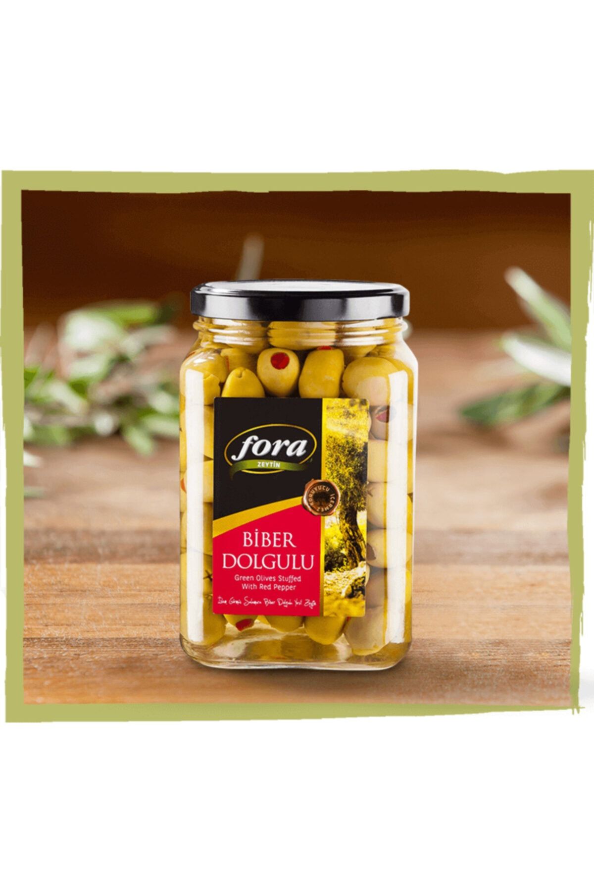 FORA Domat Biber Dolgulu Yeşil Zeytin 1600 cc 900 gr