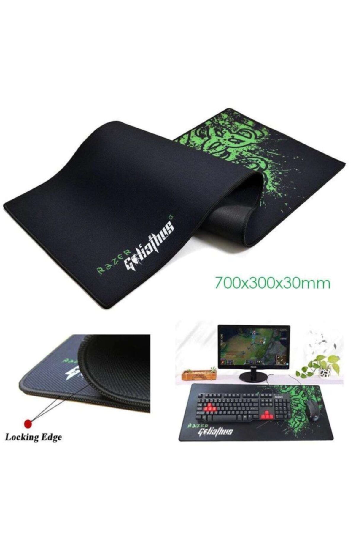 magazaon 70 X 30 X 0.3 Cm Dikişli Kaymaz Mouse Pad (karışık) Pl-2864