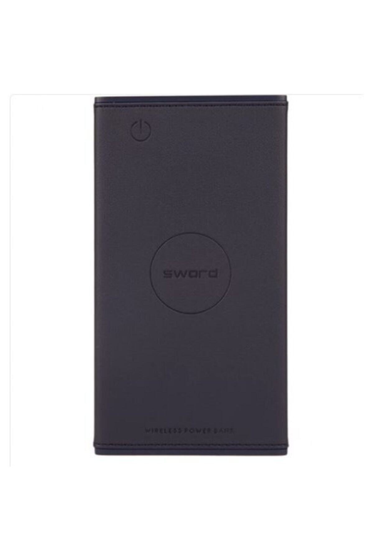 SWORD 8000 Mah Wireless Kablosuz,deri Tasarım Powerbank Blue
