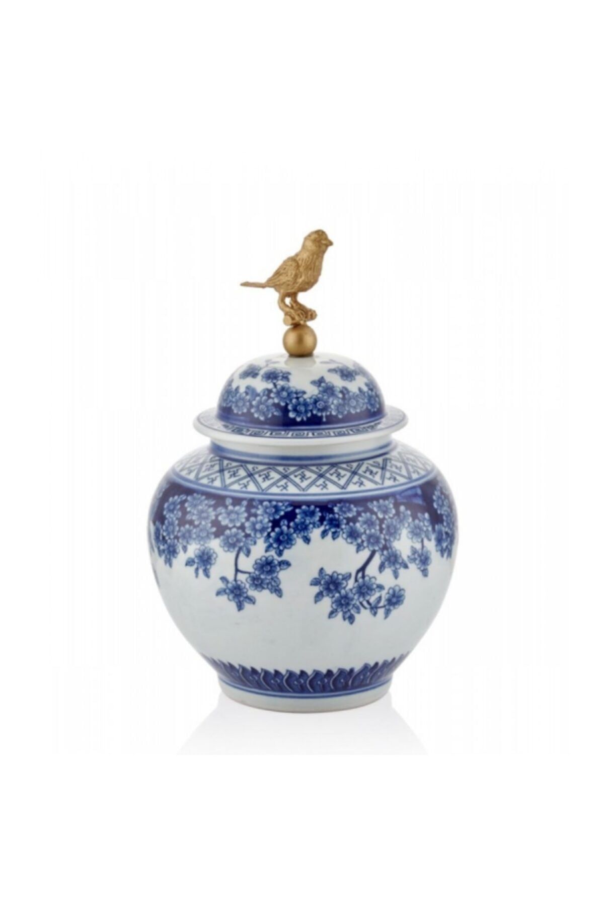 LAMEDORE 1da-20260 Asıa Bleu Blanc Kuslu Kup Kucuk 17.8x17.8x27.3 Cm